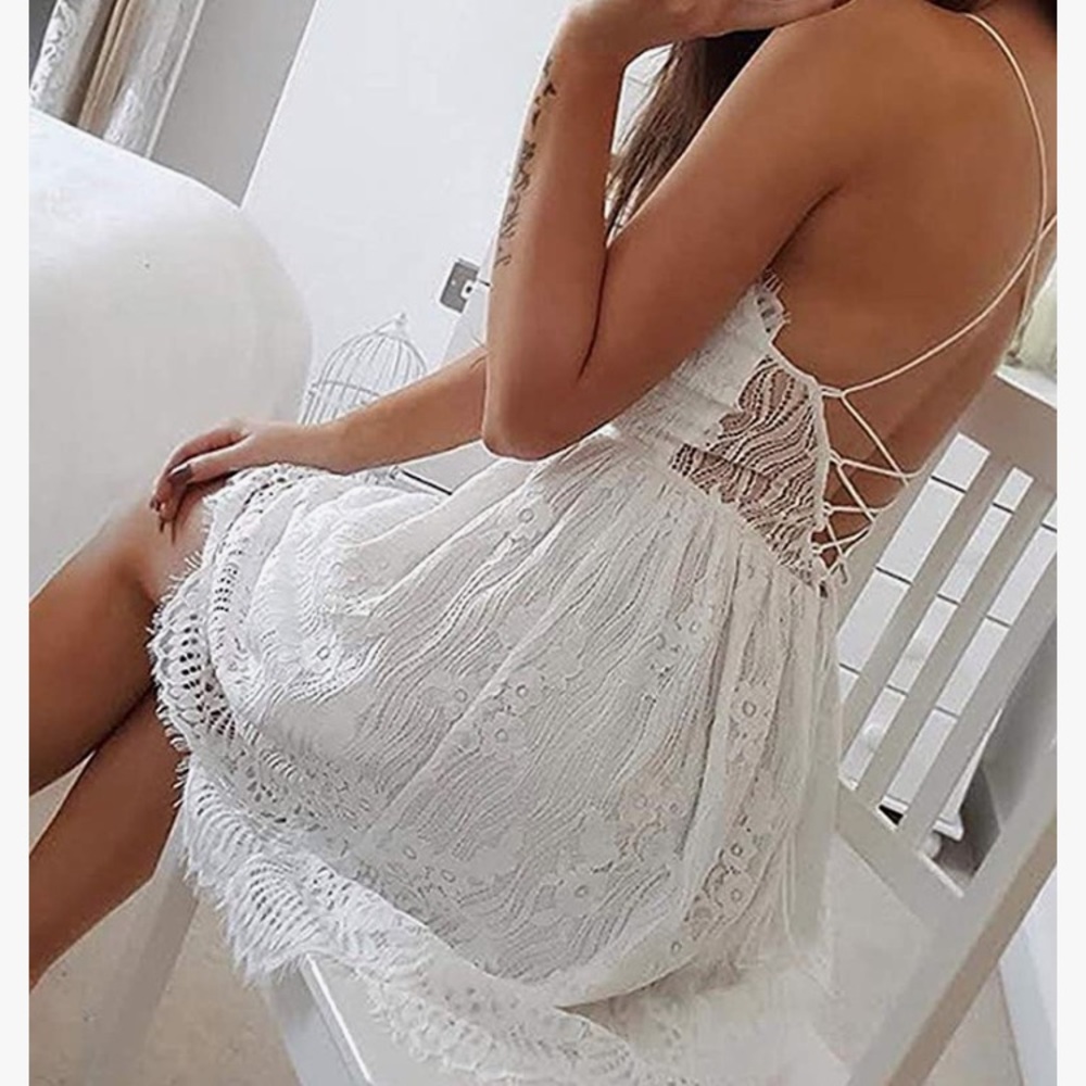 NWT Aooksmery Lace Summer V-Neck Dress